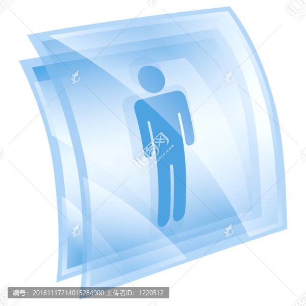 男性圖標(biāo)藍(lán)色；白色背景上孤立