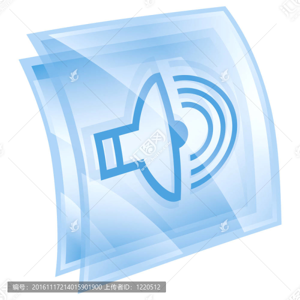 揚(yáng)聲器圖標(biāo)藍(lán)色；白色背景隔離。