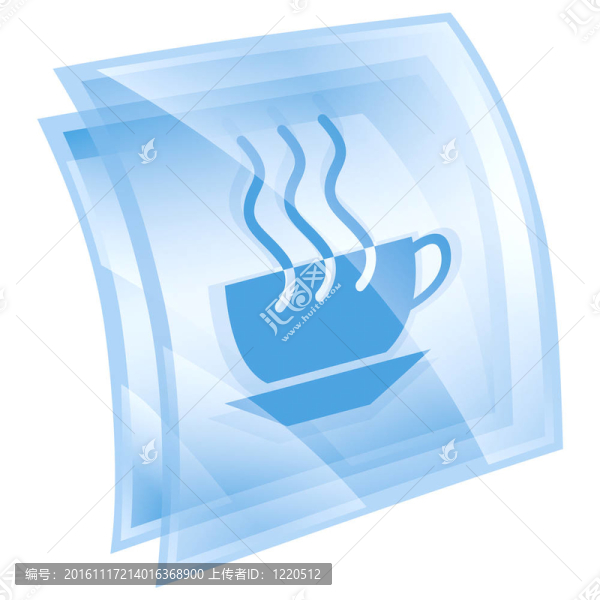 咖啡杯圖標(biāo)藍(lán)色；白色背景上孤立。