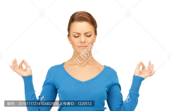 女人在冥想