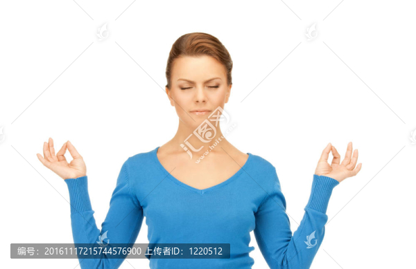 女人在冥想