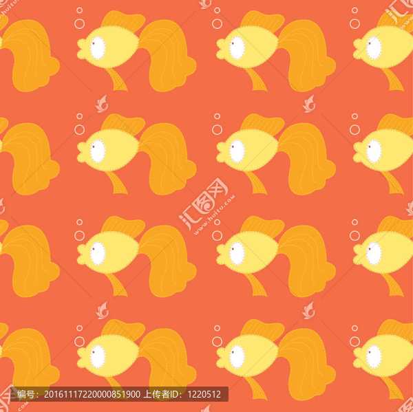 無(wú)縫魚花紋背景。