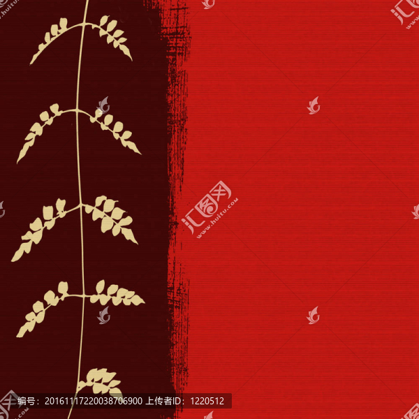 紅色背景上的白色樹葉剪影