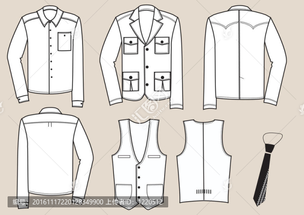 男人的衣服。向量的服裝