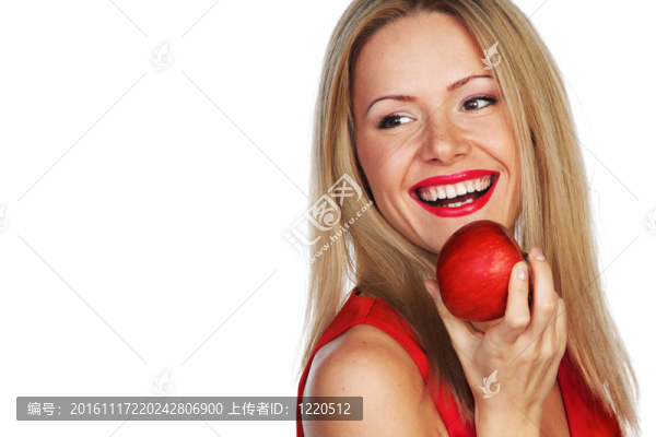 女人和紅蘋果