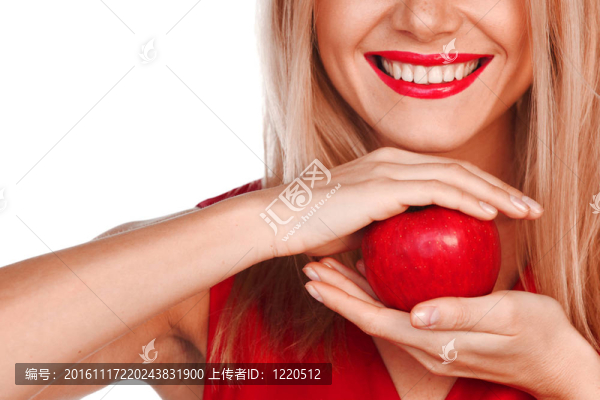 女人和紅蘋果