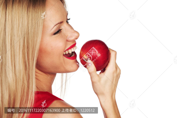 女人和紅蘋果