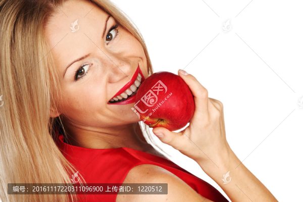 女人和紅蘋果