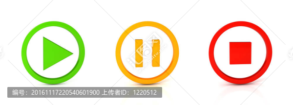 三媒體按鈕在白色背景