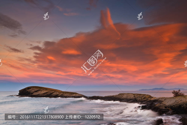 美麗的海景日落