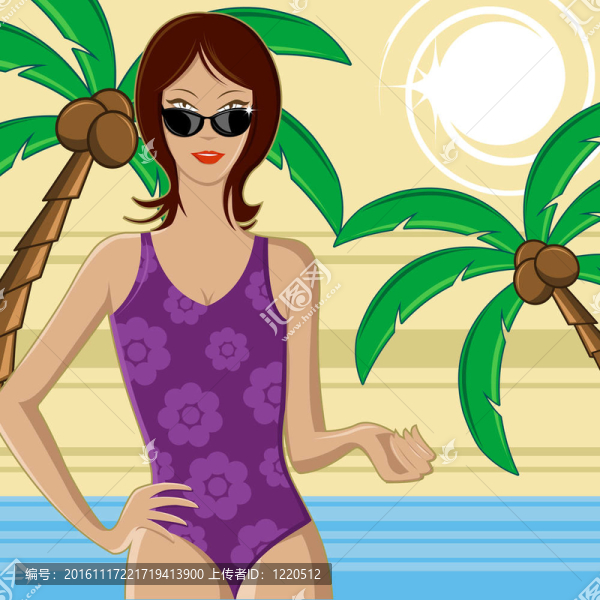 女人在Beach