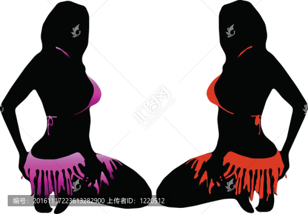 Bikini的女人剪影