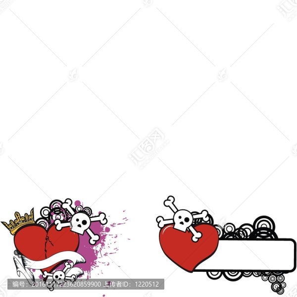 卡通骷髏heart9