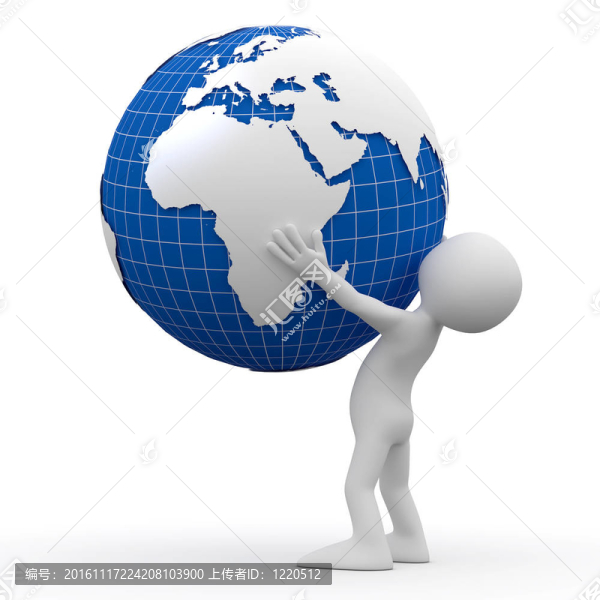 拿著他的手拿著地球的人