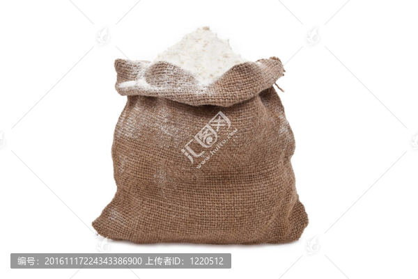 麻布袋子的面粉