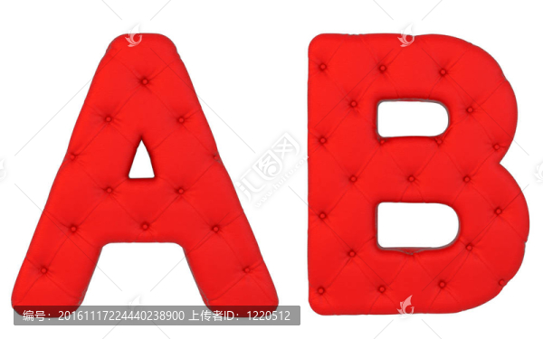 豪華紅皮革字體A,B字母