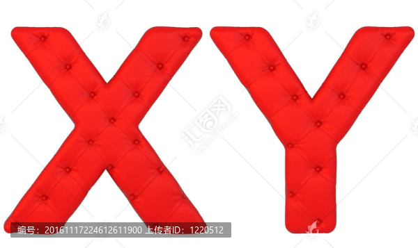 豪華紅皮革字體×Y字母