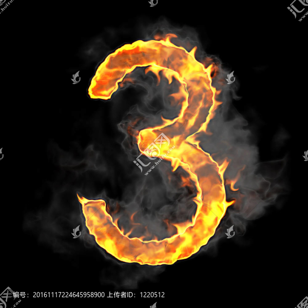 燃燒和火焰字體3個(gè)數(shù)字