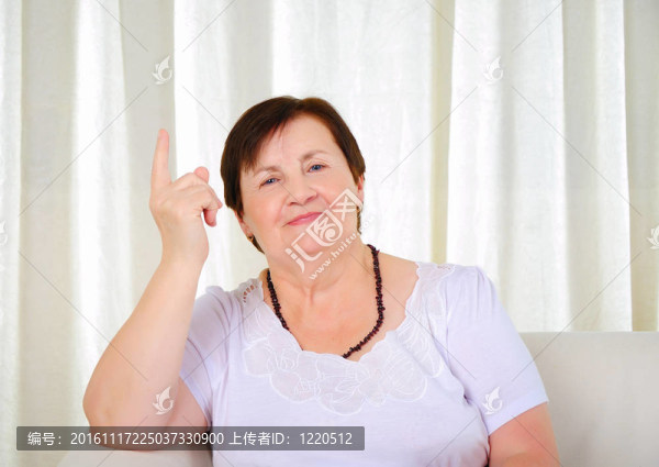一個在沙發(fā)上的老女人