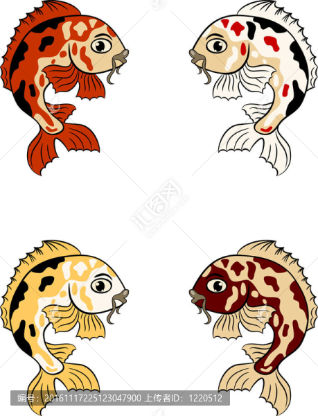 不同顏色的手繪魚