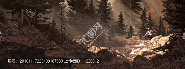虹鱒魚的漁夫