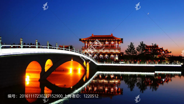 西安的夜景；中國(guó)