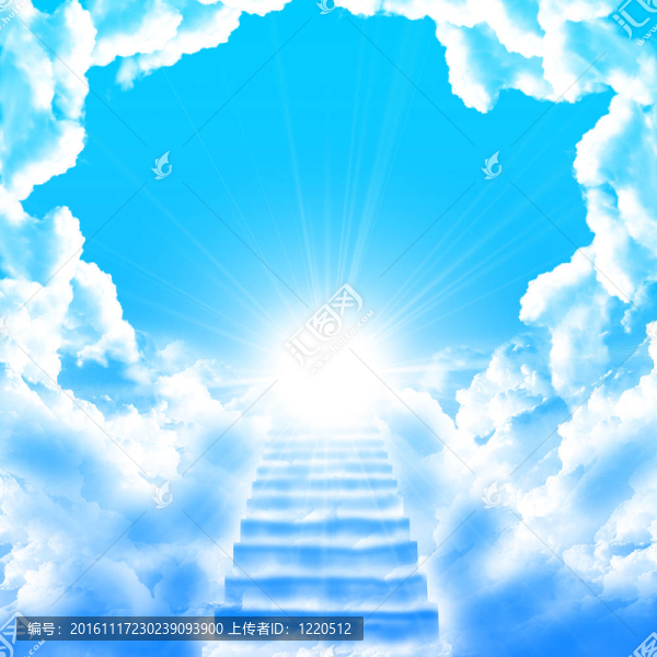 階梯上升到天空