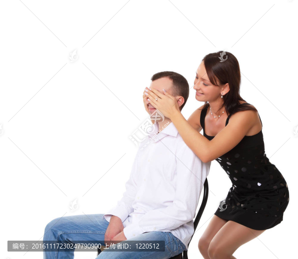 女友閉上男友的眼睛