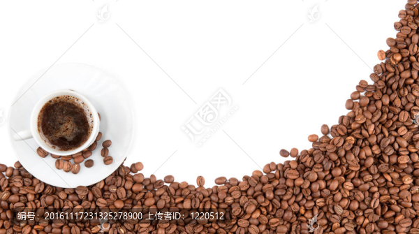 杯子和咖啡豆