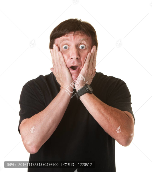 驚訝的成熟男人