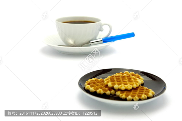 餅干和咖啡杯