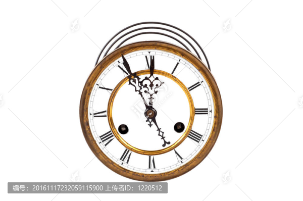 古董老式時(shí)鐘；白色背景隔離