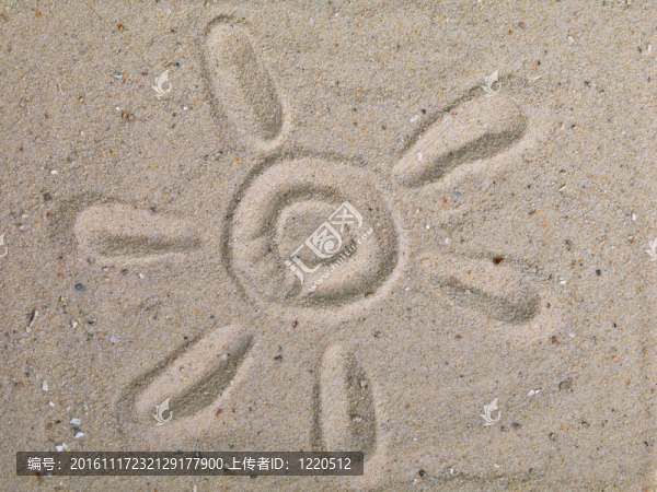 在沙灘上畫太陽