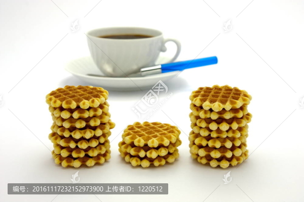 餅干和咖啡杯