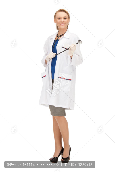 漂亮的女醫(yī)生用聽診器