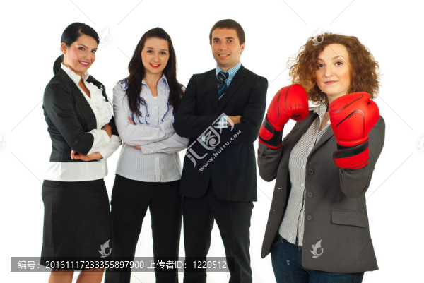 女商人和她的團(tuán)隊(duì)領(lǐng)導(dǎo)者