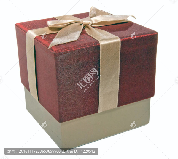 帶金絲帶的封閉式禮品盒