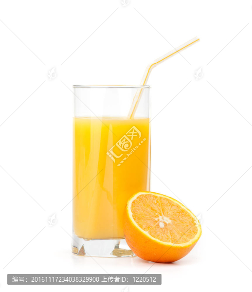 橙汁和橘子片