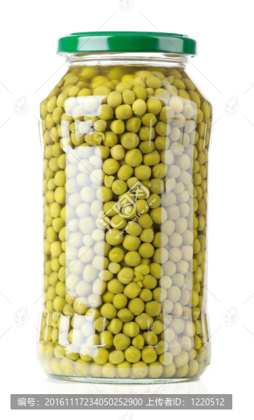玻璃中的綠豌豆