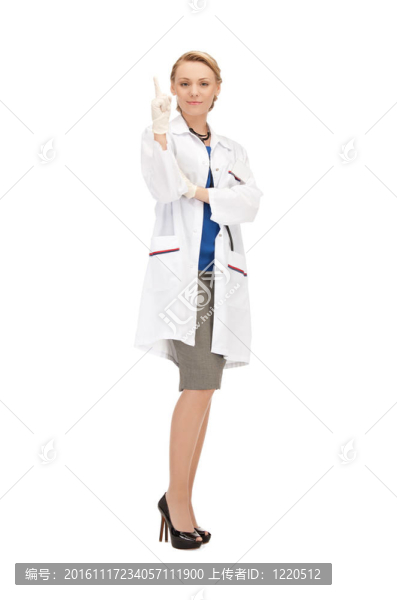 漂亮的女醫(yī)生用聽診器
