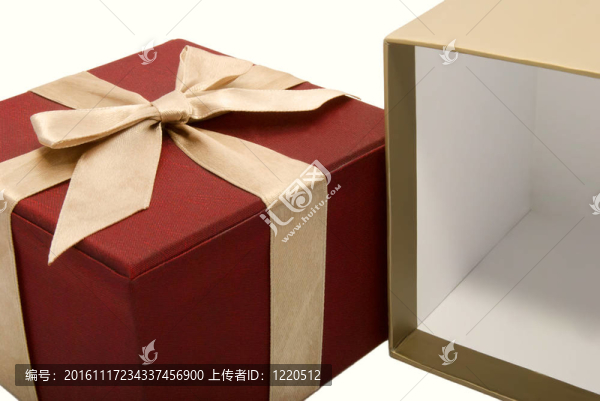 空開(kāi)禮品盒帶金色色帶背景