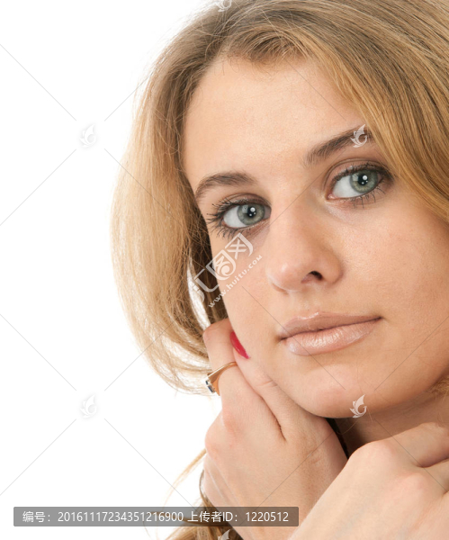 年輕漂亮的女人特寫肖像