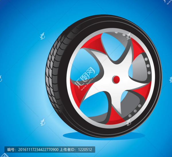 具有合金車輪和低輪廓輪胎的汽車車輪