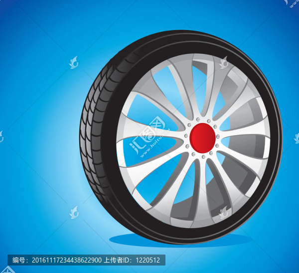 具有合金車輪和低輪廓輪胎的汽車車輪
