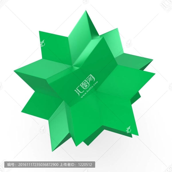 三維綠色抽象星型
