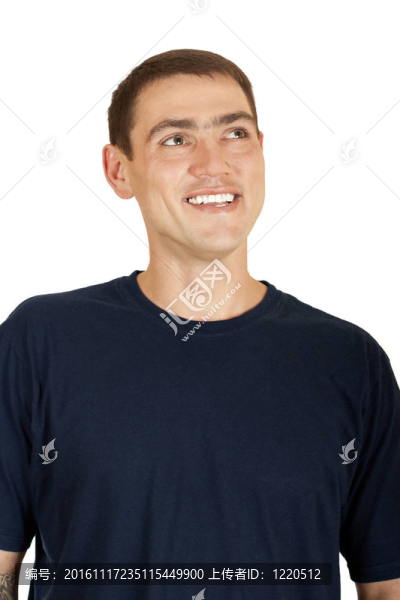 一個(gè)年輕英俊男子仰視的畫像