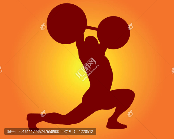 一個(gè)舉重運(yùn)動(dòng)員布朗剪影