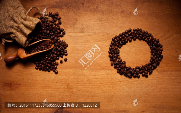 新烤咖啡豆圈