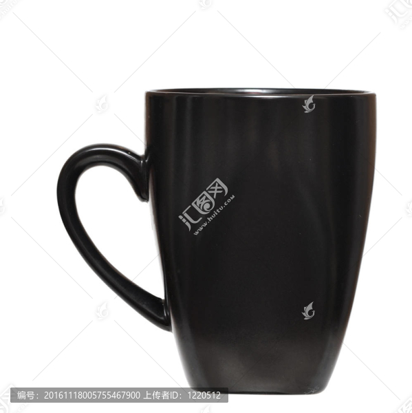 白色背景上的黑杯