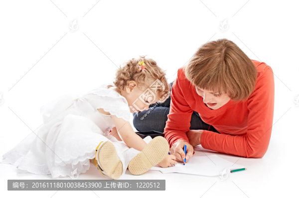 馬和女兒畫